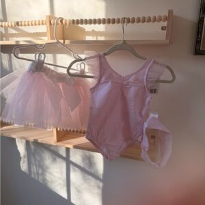 NWT Light Pink Polka Dot Ballet Leotard with Tutu